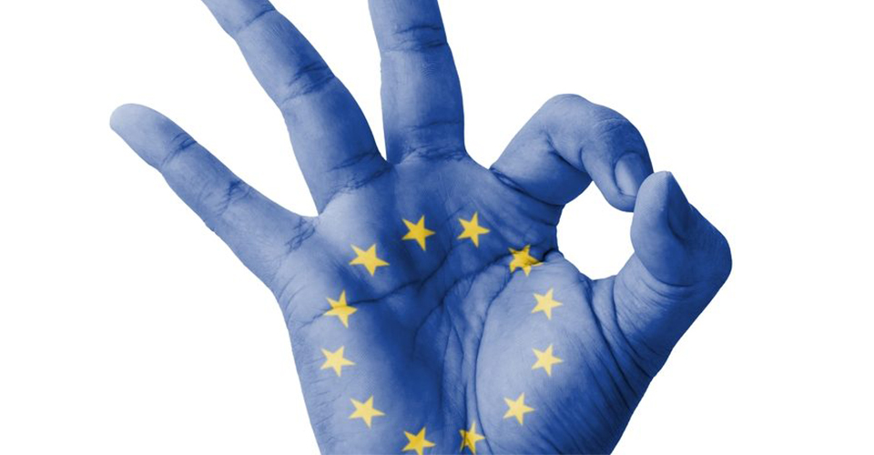 Aprovação da UE OK gesto de mão